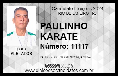 Candidato PAULINHO KARATE 2024 - RIO DE JANEIRO - Eleições