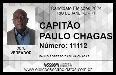 Candidato CAPITÃO PAULO CHAGAS 2024 - RIO DE JANEIRO - Eleições