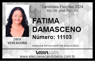 Candidato FATIMA DAMASCENO 2024 - RIO DE JANEIRO - Eleições