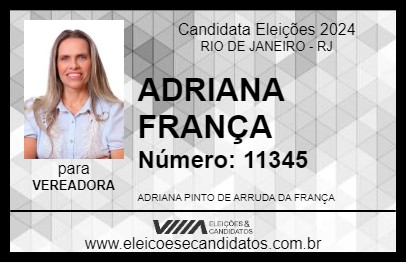 Candidato ADRIANA FRANÇA 2024 - RIO DE JANEIRO - Eleições