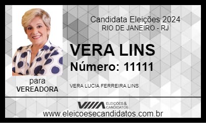 Candidato VERA LINS 2024 - RIO DE JANEIRO - Eleições