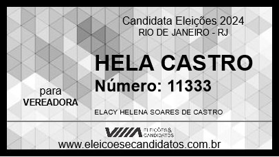 Candidato HELA CASTRO 2024 - RIO DE JANEIRO - Eleições