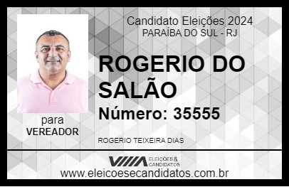 Candidato ROGERIO DO SALÃO 2024 - PARAÍBA DO SUL - Eleições