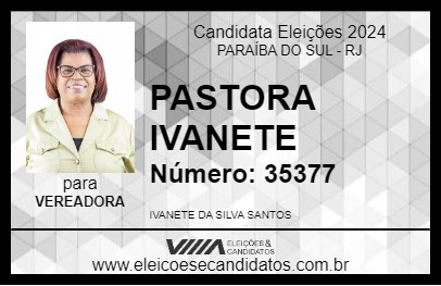 Candidato PASTORA IVANETE 2024 - PARAÍBA DO SUL - Eleições