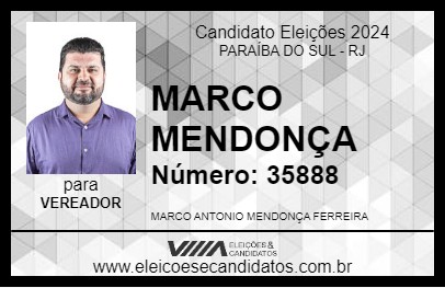 Candidato MARCO MENDONÇA 2024 - PARAÍBA DO SUL - Eleições