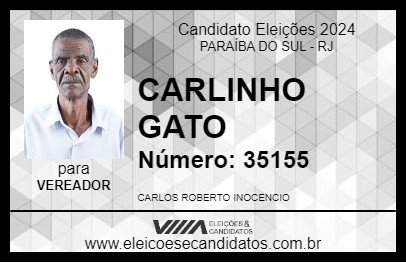 Candidato CARLINHO GATO 2024 - PARAÍBA DO SUL - Eleições