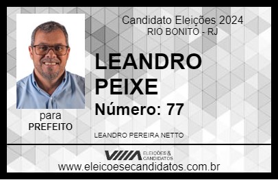 Candidato LEANDRO PEIXE 2024 - RIO BONITO - Eleições