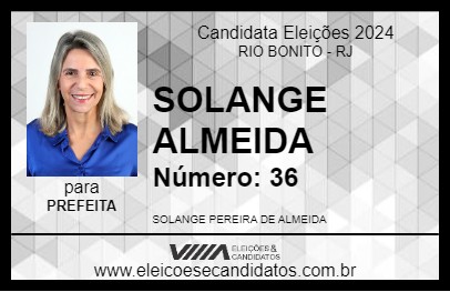 Candidato SOLANGE ALMEIDA 2024 - RIO BONITO - Eleições