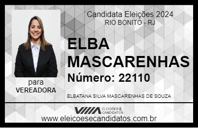 Candidato ELBA MASCARENHAS 2024 - RIO BONITO - Eleições