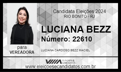 Candidato LUCIANA BEZZ 2024 - RIO BONITO - Eleições