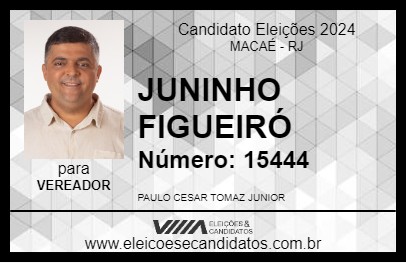 Candidato JUNINHO FIGUEIRÓ 2024 - MACAÉ - Eleições