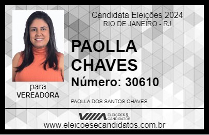 Candidato PAOLLA CHAVES 2024 - RIO DE JANEIRO - Eleições