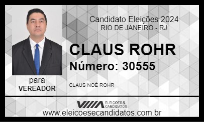 Candidato CLAUS ROHR 2024 - RIO DE JANEIRO - Eleições