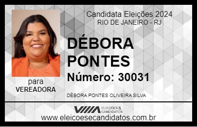 Candidato DÉBORA PONTES 2024 - RIO DE JANEIRO - Eleições