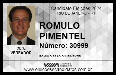 Candidato ROMULO PIMENTEL 2024 - RIO DE JANEIRO - Eleições