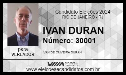 Candidato IVAN DURAN 2024 - RIO DE JANEIRO - Eleições