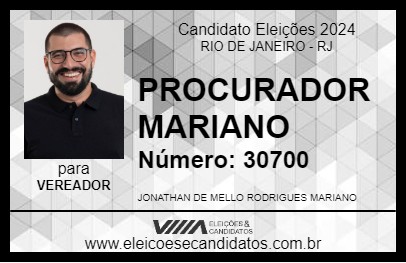 Candidato PROCURADOR MARIANO 2024 - RIO DE JANEIRO - Eleições