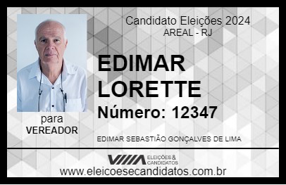 Candidato EDIMAR LORETTE 2024 - AREAL - Eleições