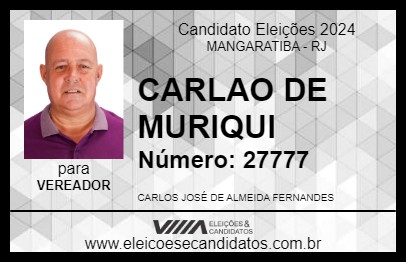 Candidato CARLAO DE MURIQUI 2024 - MANGARATIBA - Eleições