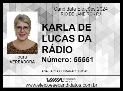 Candidato KARLA DE LUCAS DA RÁDIO 2024 - RIO DE JANEIRO - Eleições