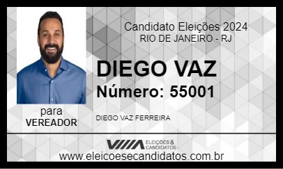 Candidato DIEGO VAZ 2024 - RIO DE JANEIRO - Eleições