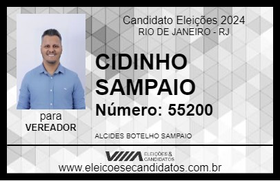 Candidato CIDINHO SAMPAIO 2024 - RIO DE JANEIRO - Eleições