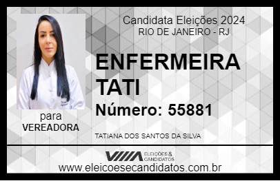 Candidato ENFERMEIRA TATI 2024 - RIO DE JANEIRO - Eleições