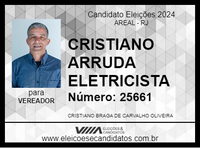 Candidato CRISTIANO ARRUDA ELETRICISTA 2024 - AREAL - Eleições