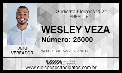 Candidato WESLEY VEZA 2024 - AREAL - Eleições