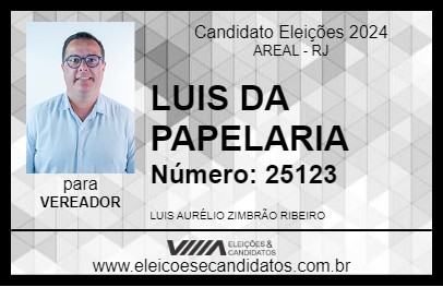 Candidato LUIS DA PAPELARIA 2024 - AREAL - Eleições