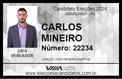 Candidato CARLOS MINEIRO 2024 - ARARUAMA - Eleições