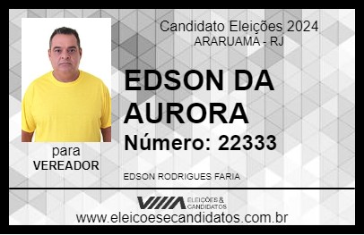 Candidato EDSON DA AURORA 2024 - ARARUAMA - Eleições