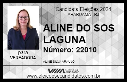 Candidato ALINE DO SOS LAGUNA 2024 - ARARUAMA - Eleições