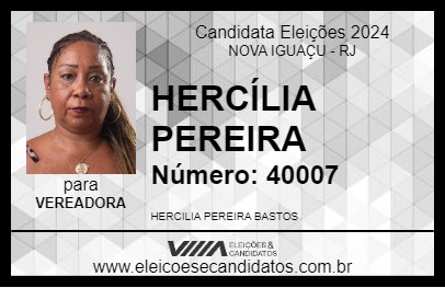 Candidato HERCÍLIA PEREIRA 2024 - NOVA IGUAÇU - Eleições