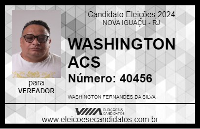 Candidato WASHINGTON ACS 2024 - NOVA IGUAÇU - Eleições