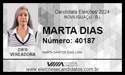 Candidato MARTA DIAS 2024 - NOVA IGUAÇU - Eleições