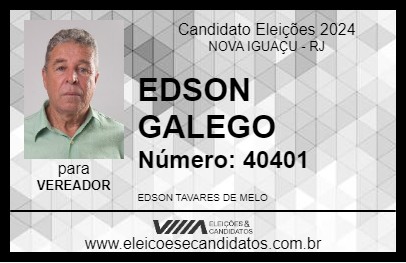 Candidato EDSON GALEGO 2024 - NOVA IGUAÇU - Eleições