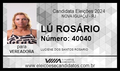 Candidato LÚ ROSÁRIO 2024 - NOVA IGUAÇU - Eleições