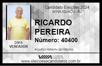 Candidato RICARDO PEREIRA 2024 - NOVA IGUAÇU - Eleições