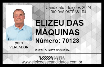 Candidato ELIZEU DAS MÁQUINAS 2024 - RIO DAS OSTRAS - Eleições