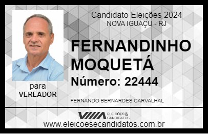 Candidato FERNANDINHO MOQUETÁ 2024 - NOVA IGUAÇU - Eleições