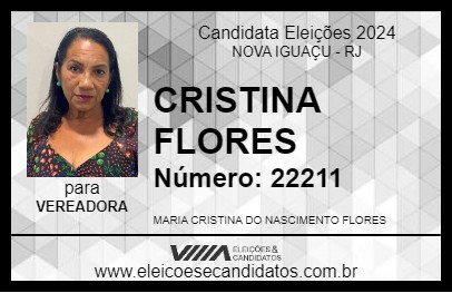 Candidato CRISTINA FLORES 2024 - NOVA IGUAÇU - Eleições