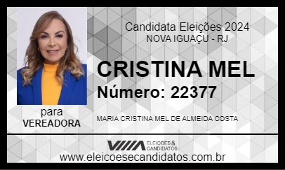 Candidato CRISTINA MEL 2024 - NOVA IGUAÇU - Eleições