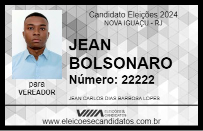 Candidato JEAN BOLSONARO 2024 - NOVA IGUAÇU - Eleições