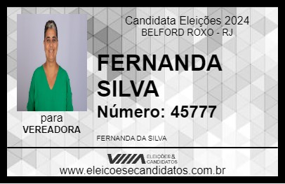 Candidato FERNANDA SILVA 2024 - BELFORD ROXO - Eleições