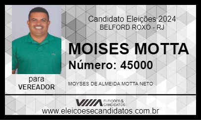 Candidato MOISES MOTTA 2024 - BELFORD ROXO - Eleições