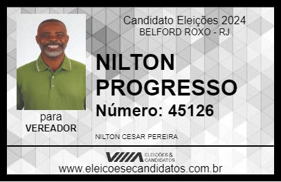 Candidato NILTON PROGRESSO 2024 - BELFORD ROXO - Eleições