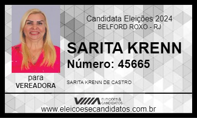 Candidato SARITA KRENN 2024 - BELFORD ROXO - Eleições