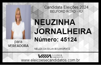 Candidato NEUZINHA JORNALHEIRA 2024 - BELFORD ROXO - Eleições