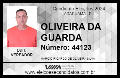 Candidato OLIVEIRA DA GUARDA 2024 - ARARUAMA - Eleições